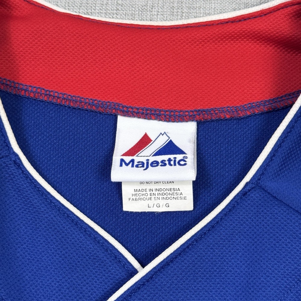 Majestic Chicago Cubs Jersey Mens L Blue MLB Baseball Button Front‎ Authentic 6 - Picture 2 of 12